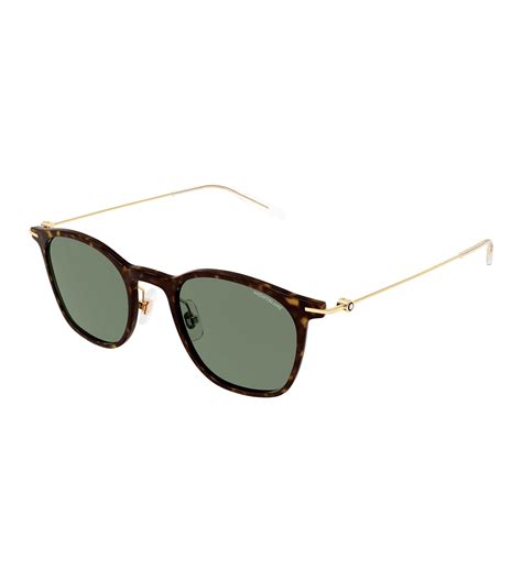 Montblanc Men's Green Round Sunglasses