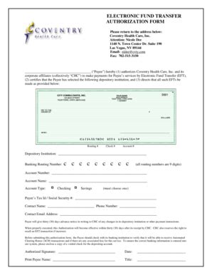 Fillable Online EFT Auth Form - CoventryLV.doc Fax Email Print - pdfFiller