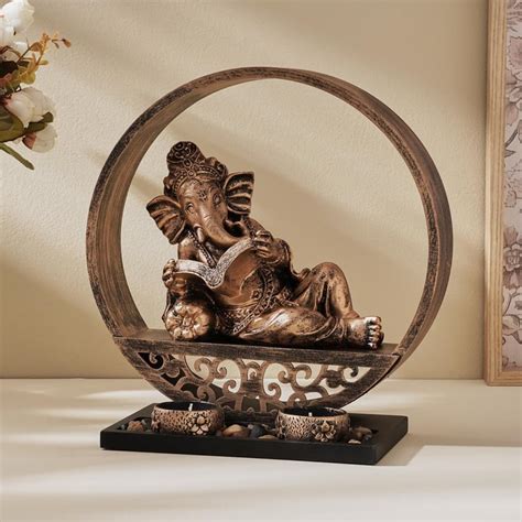 Buy Renaissance Polyresin Ganesha Figurine with T-Light Holder from ...