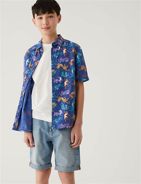 Buy Pure Cotton Animal Print Shirt at Marks & Spencer