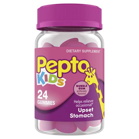 Pepto Kids Chewable Gummies, Children's Tummy Relief, Antacid, Heartburn, 24 Gummies - Walmart.com