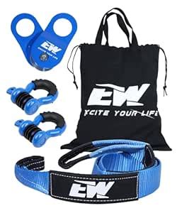 NIXFACE Off Road Recovery Kit - 10 Ton Heavy Duty Snatch Block Kit，3 ...