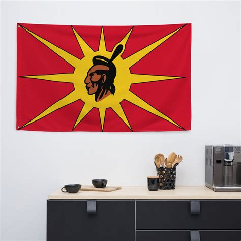 Mohawk Sticker 5 PCS Mohawk Warriors Flag Stickers - 6x3.5 Inch Native ...