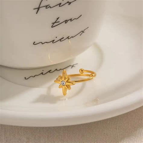 Carryallco 18K Gold Plated Demi-fine Octagram Zircon Ring – CARRYALLCO