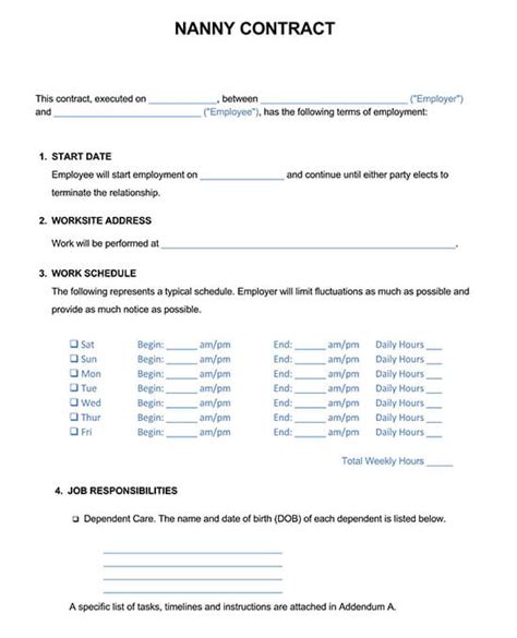 Nanny Contract Templates (Basic Guide & Examples)