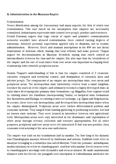 Mauryan Administration: Centralisation and Bureaucratic Dynamics (HIST ...