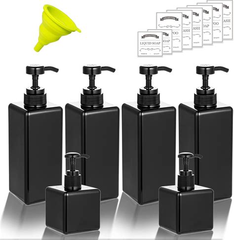 Amazon.com: Amorettise 6 Pack Shampoo and Conditioner Dispenser Bottles ...