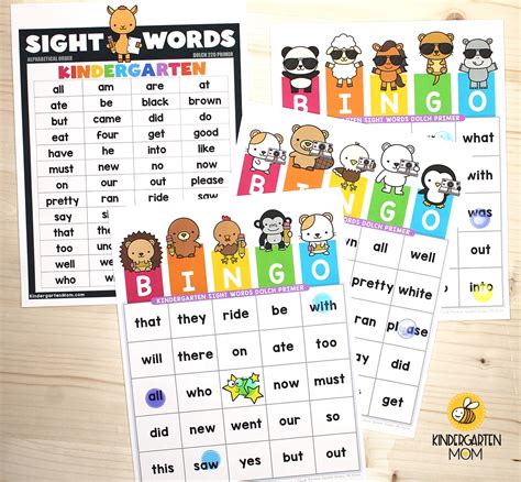 Kindergarten Sight Word BINGO - Kindergarten Mom