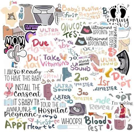 80 Pcs Pregnancy Stickers for Journal Calender Diary Planner DIY Decor ...