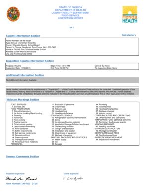 Fillable Online STATE OF FLORIDA DEPARTMENT OF HEALTH COUNTY HEALTH ...