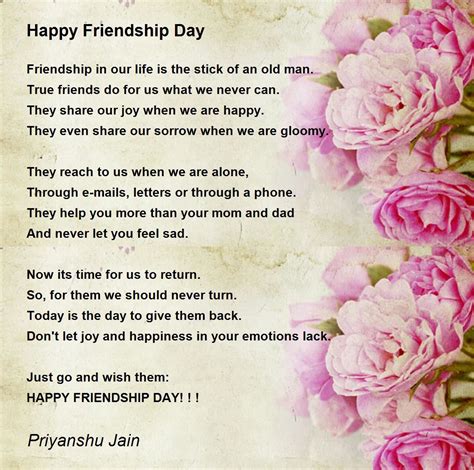 Happy Friendship Day Poems Friendship Day Poems Poetry For