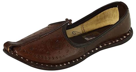 Ramraj Men's Brown Genuine Traditional Rajasthani Leather Mojaris(Jutti ...