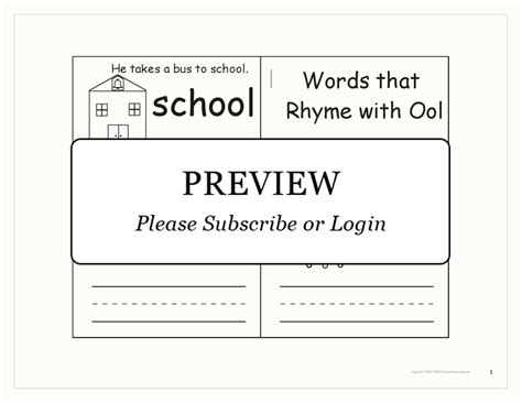 Words that Rhyme with 'ool' — Printable Book - Enchanted Learning