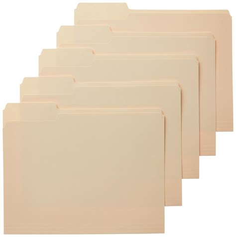 Amazon Basics 1/3-Cut Tab, Assorted Positions File Folders, Letter Size ...