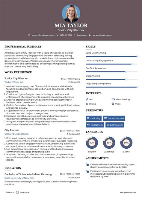 10+ City Planner Resume Samples & Templates for 2025
