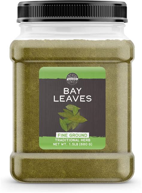 Amazon.com : Organic Bay Leaves Ground - BPA-Free Container | Premium ...