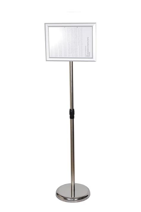 Infomate Adjustable Pedestal Poster Stand Aluminum Snap Open Frame ...