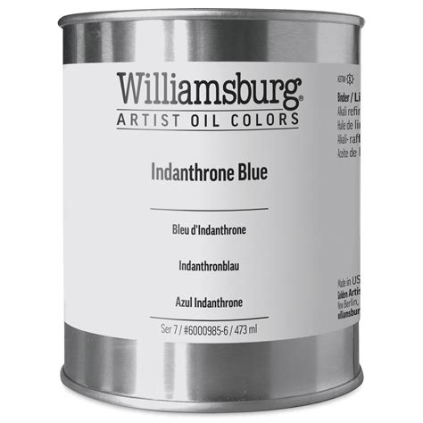 Williamsburg Handmade Oil Color, Pint Jar, Indanthrone Blue - Walmart.com