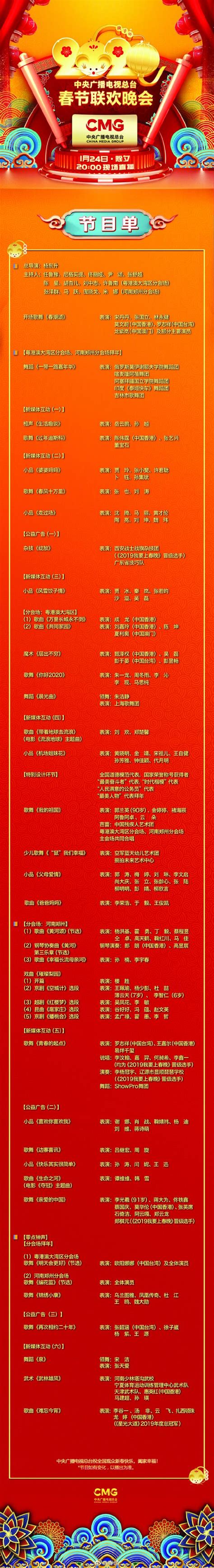 2020央视春晚节目单出炉 宋丹丹张国立歌舞开场_手机新浪网