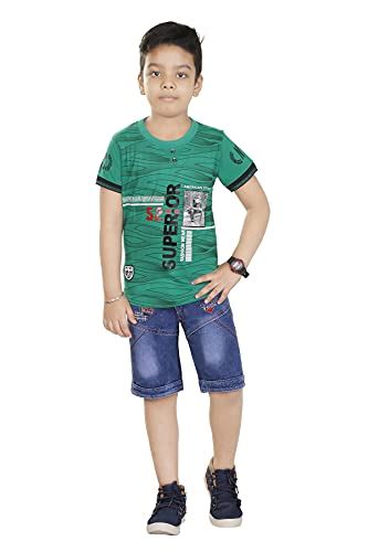 Buy HRR Cotton Soft Round Neck Half Sleeve T-Shirt with 3/4th Jeans ...