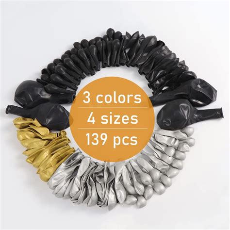 Buy DIY 139pcs Balloon Garland Kit Metallic Chrome Gold Silver Black ...