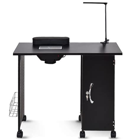 Giantex Nail Desk Manicure Table, Nail Table with Dust Collector, Wrist ...