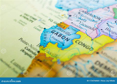 Map of Gabon stock photo. Image of african, west, city - 173476068