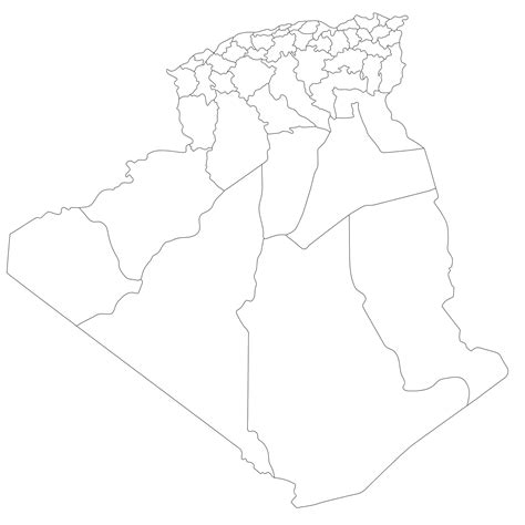 Premium Vector | Algeria map Map of Algeria in administrative provinces in white color
