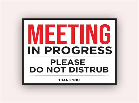 Meeting in Progress Sign 的图像结果
