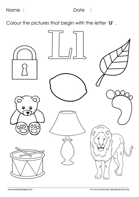 Letter L Worksheet for Kindergarten - Worksheet Digital | #1 Teacher ...