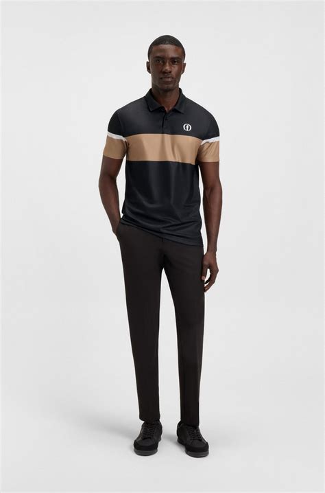 BOSS - The Open Active Paddy polo shirt - Black / Beige