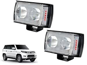 Auto Pearl 2EYE LED Lens Fog Flashing Light, White, Yellow & Blue-Red ...