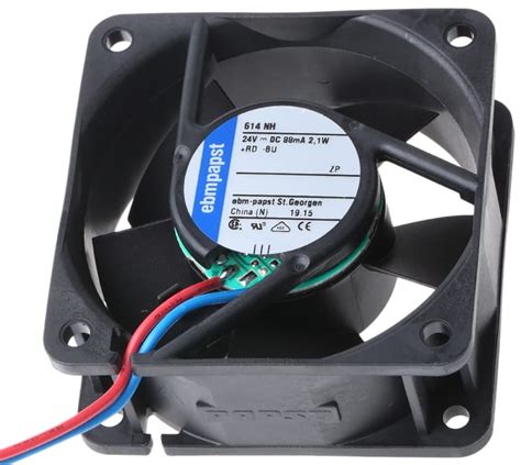 614NHH ebm-papst | ebm-papst 600 N Series Axial Fan, 24 V dc, DC ...