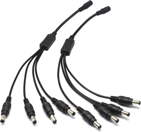 2Pack 1 to 4 Way DC Power Splitter Cable Barrel Plug India | Ubuy