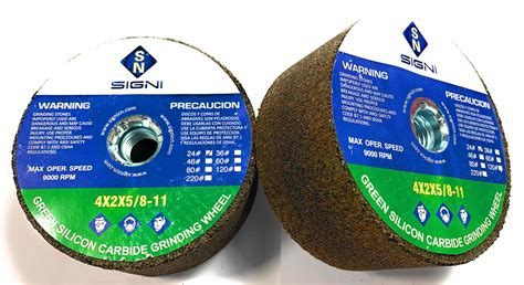 4 Inch Abrasive Green Silicon Carbide Grinding Stone With 5/8-11 Thread ...