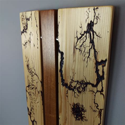 Wood Wall Art, Lichtenberg Wood Burning Art, Pine, Jatoba and Stainless ...