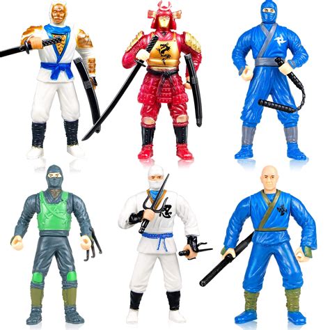 Buy HAPTIMENinja Action Figures, 6 Pack Ninja Figure Toys for Boys, 3.5 ...