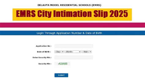 EMRS Exam City Slip 2025 Released: City slips released for the exam ...