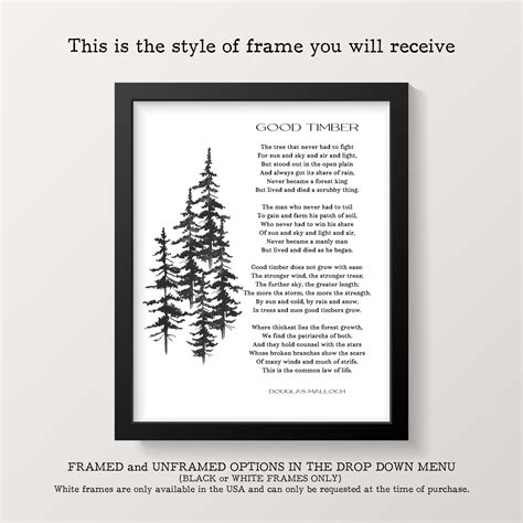Good Timber Poem LDS Gift, Thomas S Monson Mormon Quote, Douglas ...