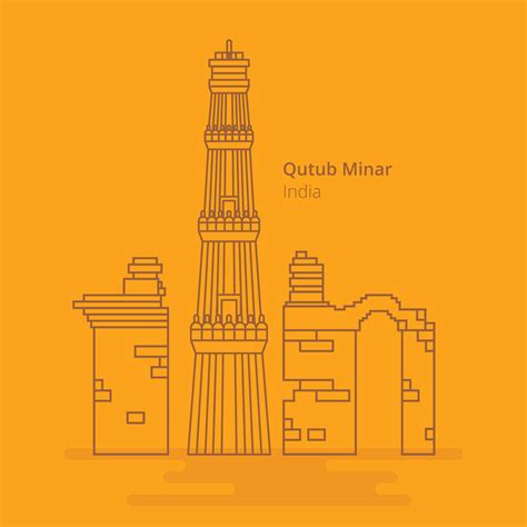 Sketch Of Qutub Minar
