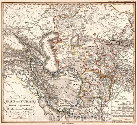 Historic Map : Afghanistan, 1851 Iran und Turan (Kazakhstan), Persien – Historic Pictoric