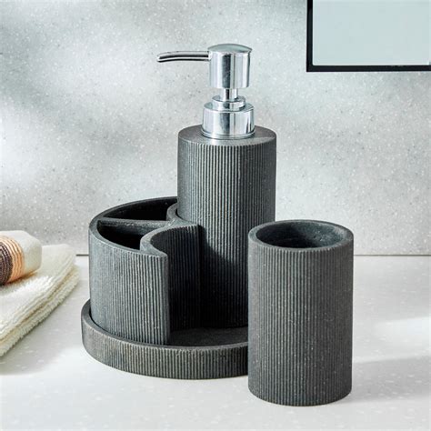 Buy Derby 4Pcs Ribbed Polyresin Bathroom Set from Home Centre at just ...