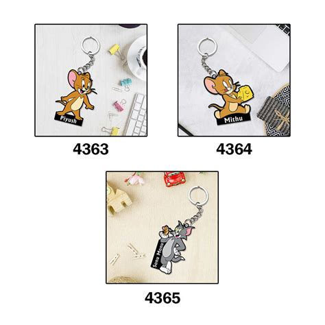 Tom & Jerry Keychain With Name - love craft gift