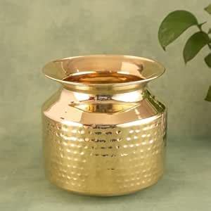 Buy Sanskriti Brass Doodh Kundhi | Traditional Brass Milk Pot for ...