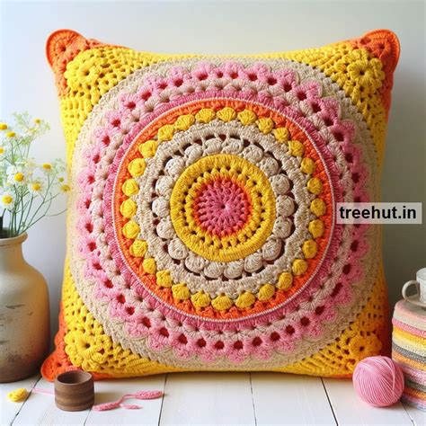 Yellow Crochet Cushion Ideas