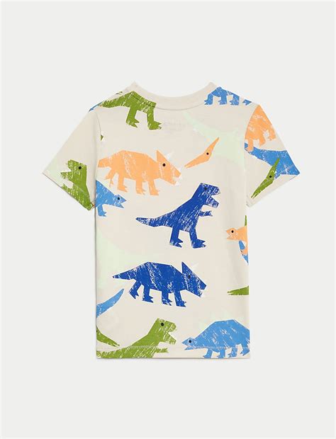 Buy Pure Cotton Dinosaur T-Shirt (2-8 Yrs) at Marks & Spencer
