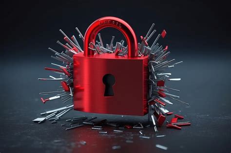 red broken paddock icon shooting unsecure data under cyberattack