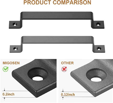 Buy MIGOSEN Black Barn Door Handle - 8 inch inch Gate Handle Set (Pack ...