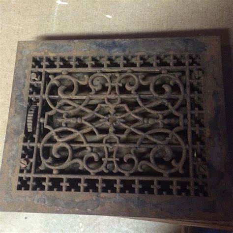 Antique Cast Iron Heat Grate Floor Vent Register Vtg Old 8x10 | #1911239044
