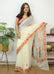White Embroidered Kashmiri Aari Work Georgette Saree - Luxurionworld